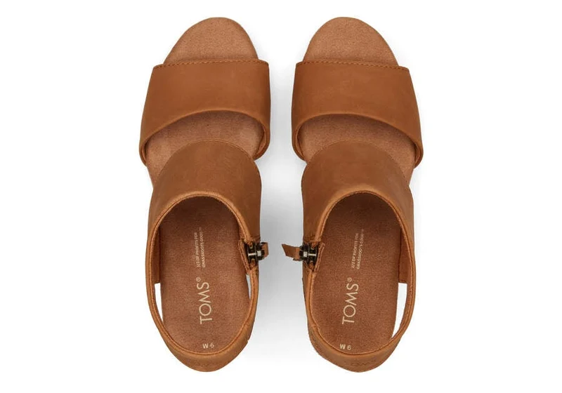 TOMS Damen-Plateausandale „Mallorca“ – Braun