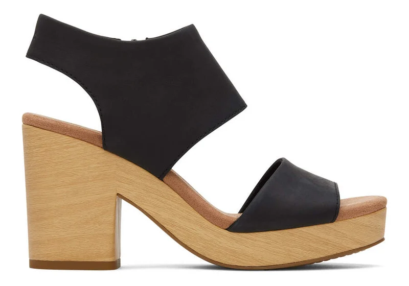 TOMS Plateau-Sandale „Mallorca“ für Damen – Schwarz