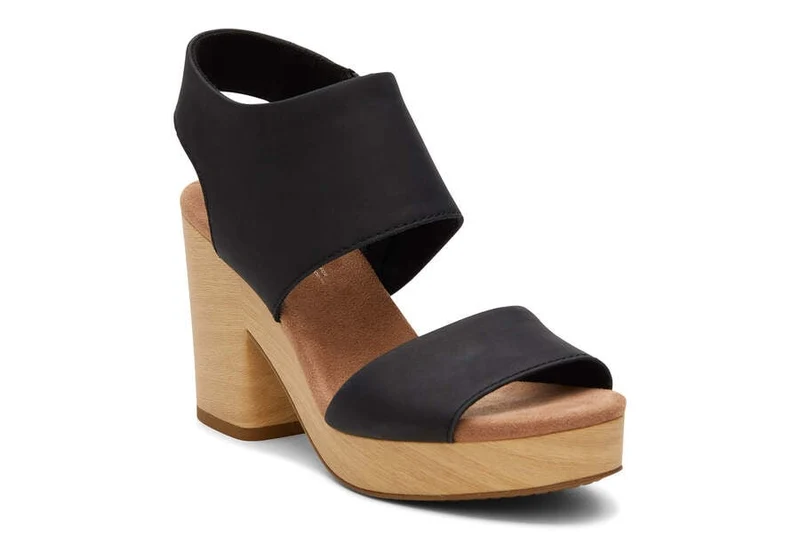 TOMS Plateau-Sandale „Mallorca“ für Damen – Schwarz