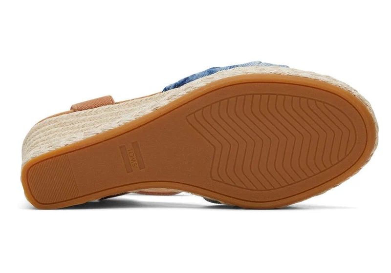 TOMS Marisela Keilsandalette für Damen – Navy Washed Denim