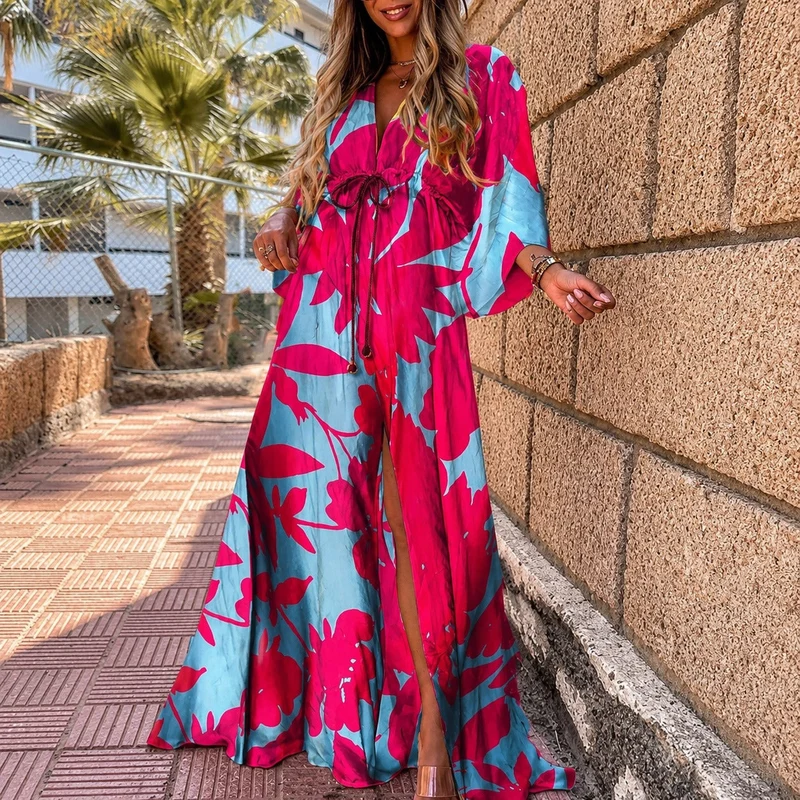 Janice - Stilvolles, farbenfrohes Maxikleid