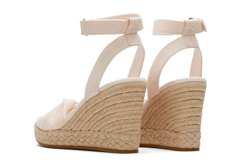 TOMS Damen Marisela Slubby Woven Wedge Sandale – Dusty Peach