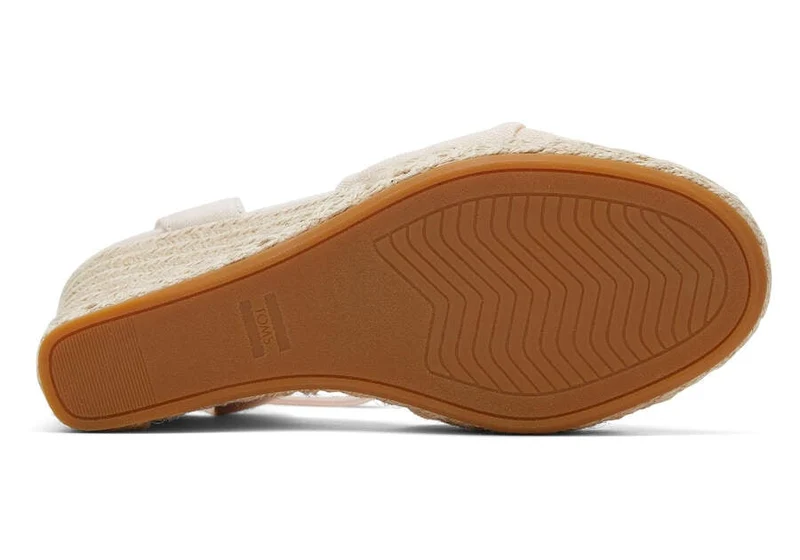 TOMS Damen Marisela Slubby Woven Wedge Sandale – Dusty Peach