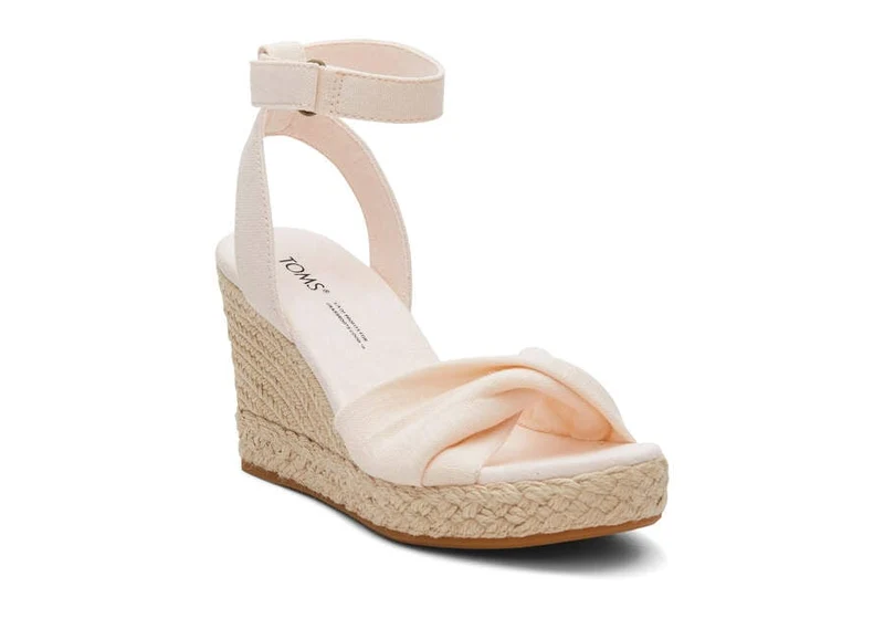 TOMS Damen Marisela Slubby Woven Wedge Sandale – Dusty Peach