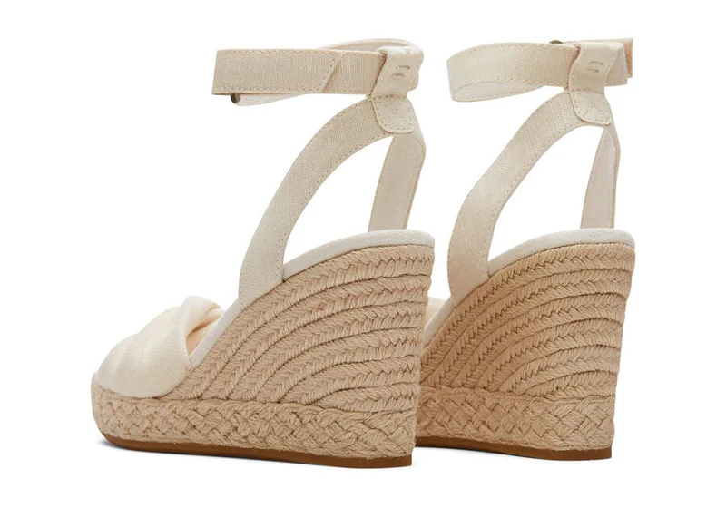 TOMS Damen Marisela Slubby Woven Wedge Sandale – Natur