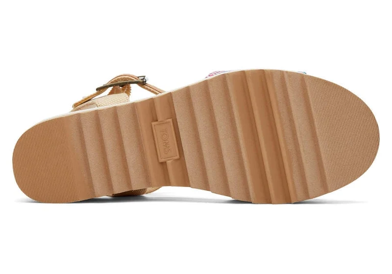 TOMS Damen Diana Global Woven Wedge Sandale – Natur