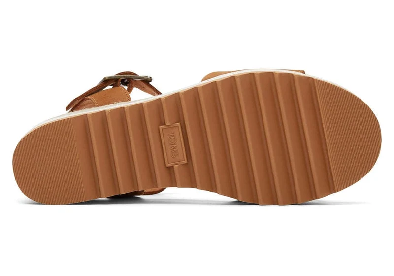 TOMS Damen-Sandale „Diana“ aus Leder – Hellbraun