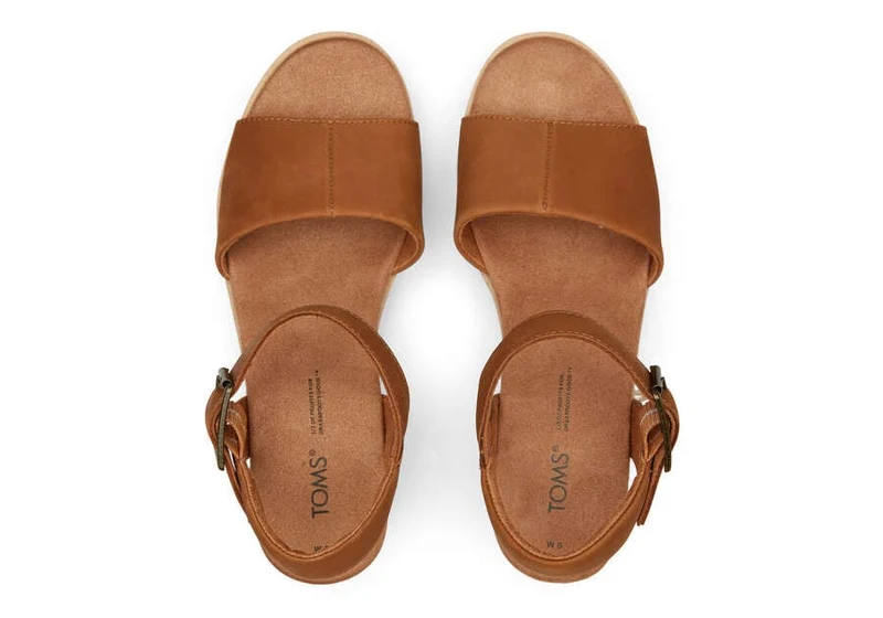 TOMS Damen-Sandale „Diana“ aus Leder – Hellbraun
