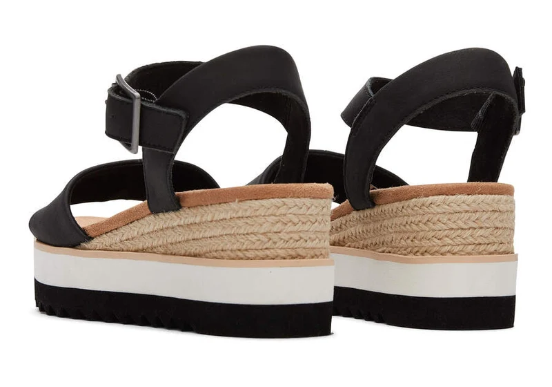 TOMS Damen-Sandale „Diana“ aus Leder – Schwarz