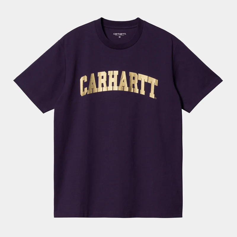 Carhartt WIP Herren-Universitäts-T-Shirt – Cassis / Gold