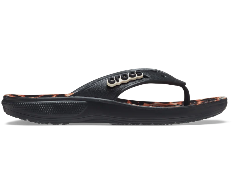 Crocs Unisex Classic Animal Remix Flip Flop – Schwarz