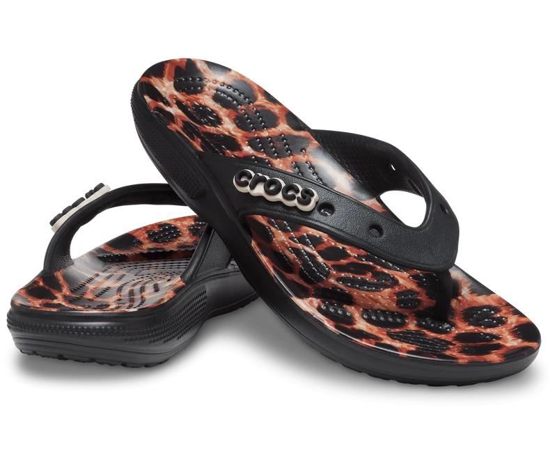 Crocs Unisex Classic Animal Remix Flip Flop – Schwarz