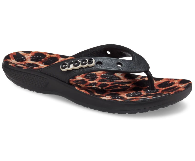 Crocs Unisex Classic Animal Remix Flip Flop – Schwarz