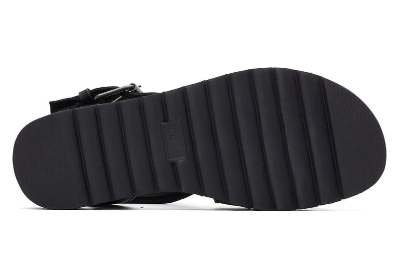 TOMS Sidney Tread Ledersandale für Damen – Schwarz