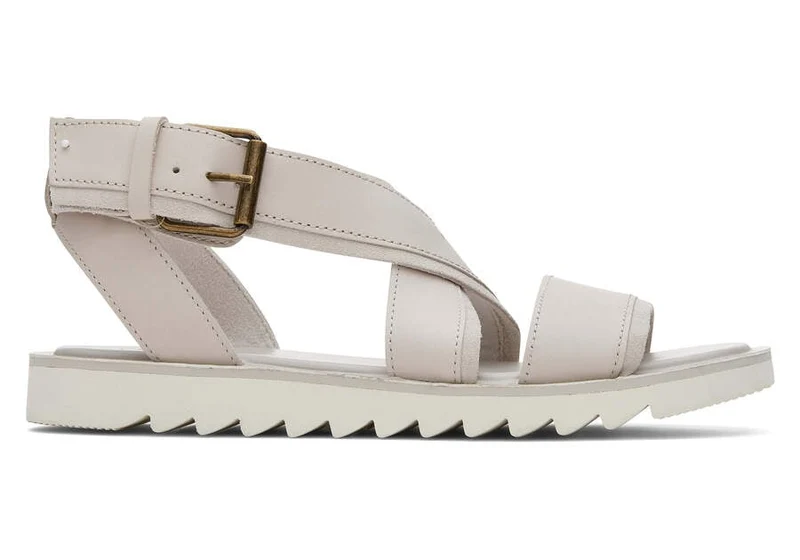 TOMS Damen Sidney Tread Ledersandale – Putty
