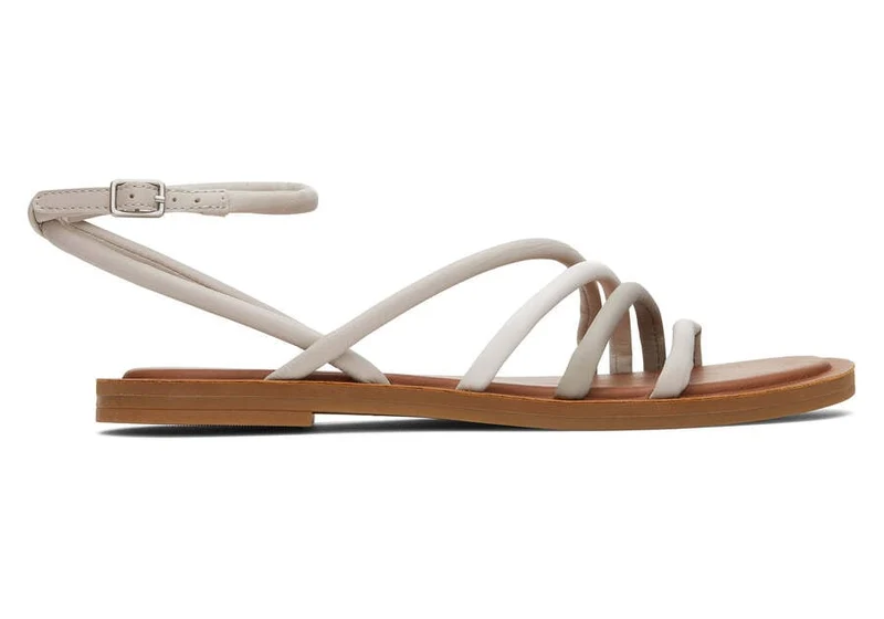 TOMS Willa Ledersandale für Damen – Weiß