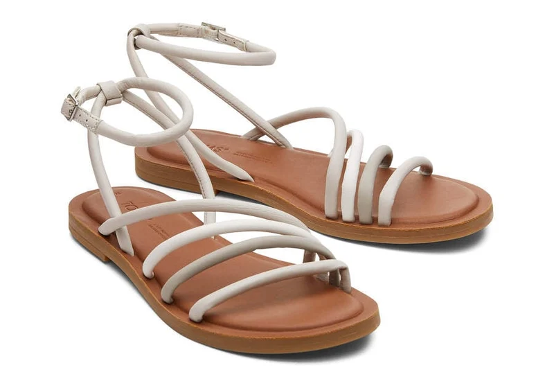 TOMS Willa Ledersandale für Damen – Weiß