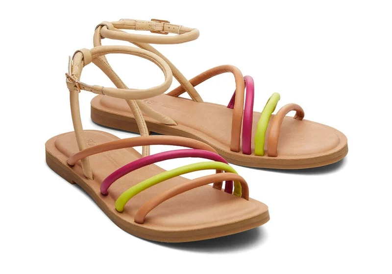 TOMS Willa Ledersandale für Damen – Honigbeige