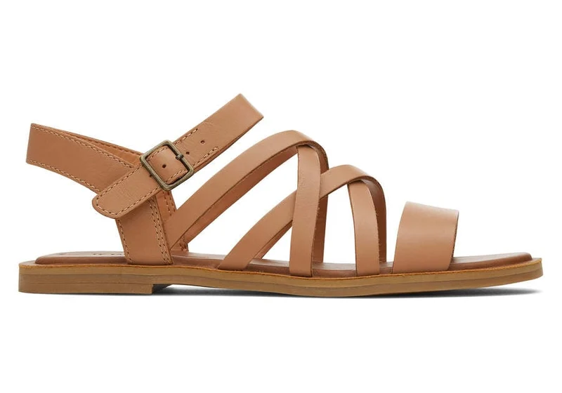 TOMS Damen-Sandale „Sephina“ aus Leder – Braun