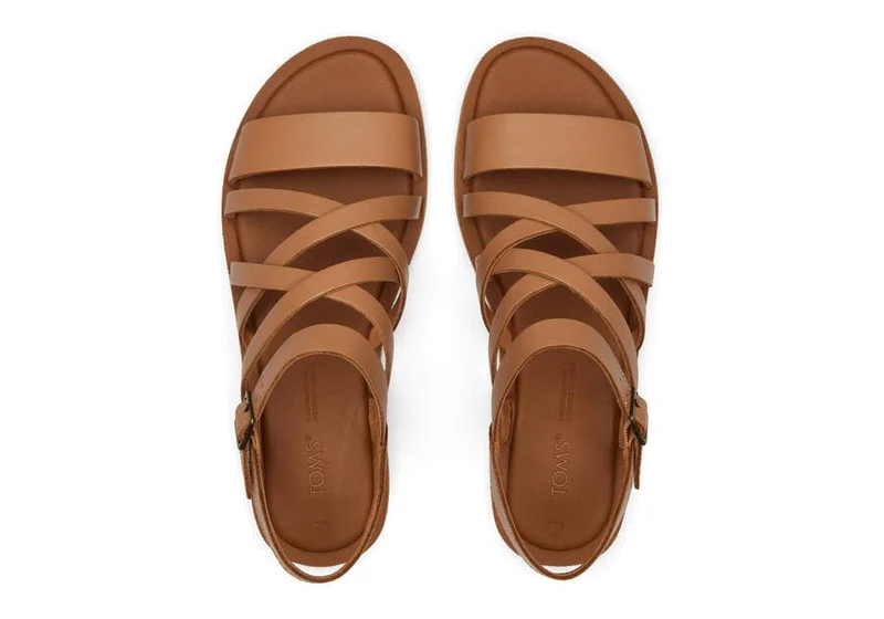 TOMS Damen-Sandale „Sephina“ aus Leder – Braun