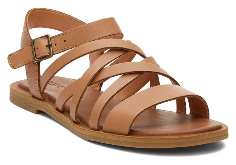 TOMS Damen-Sandale „Sephina“ aus Leder – Braun