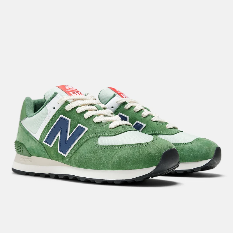 New Balance Herren 574 Fashion Trainer – Grün / Marineblau