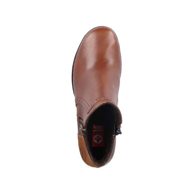 Rieker Damen-Stiefelette aus mit Fleece gefüttertem Leder – Braun