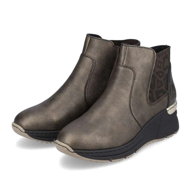 Rieker Damen-Stiefelette aus mit Fleece gefüttertem Leder – Braun