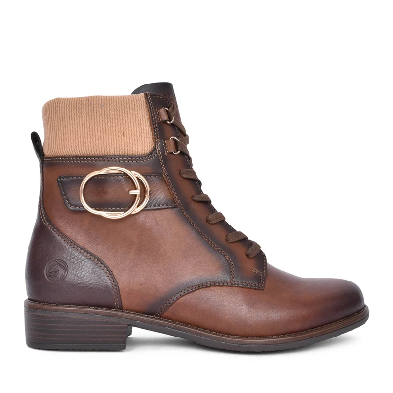 Remonte Damen-Stiefelette aus Leder – Braun