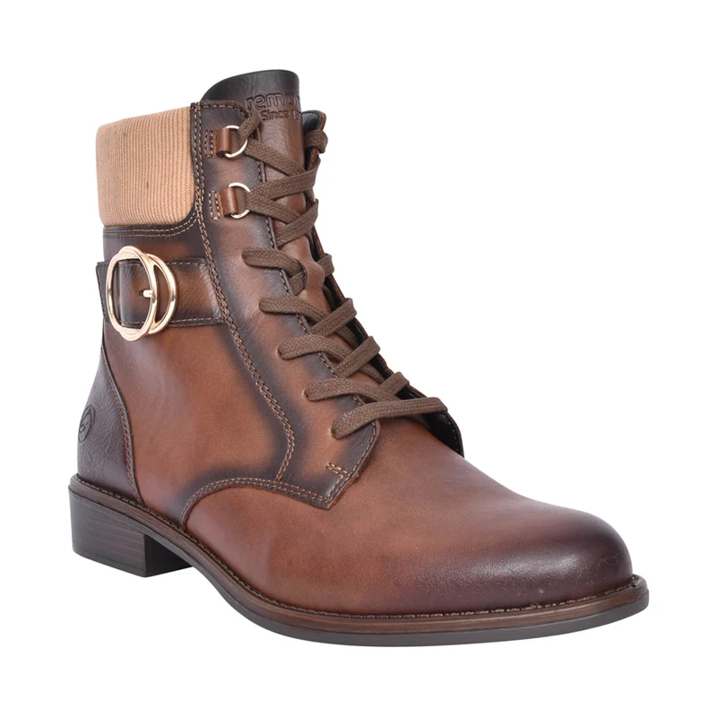 Remonte Damen-Stiefelette aus Leder – Braun