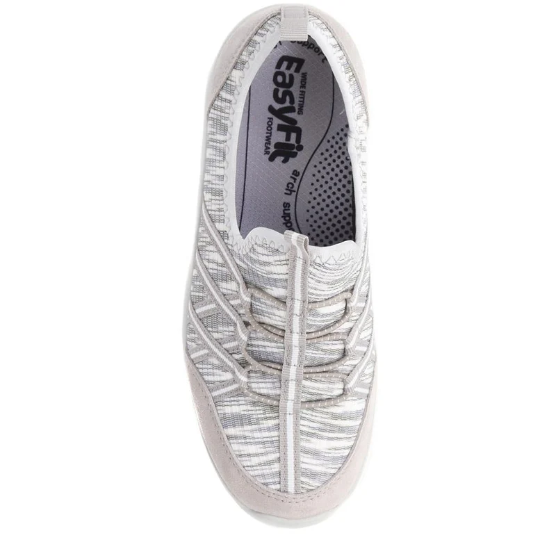 Extra Wide Bungee Lace Trainers - BIYANKA / 325 098 - Light Grey