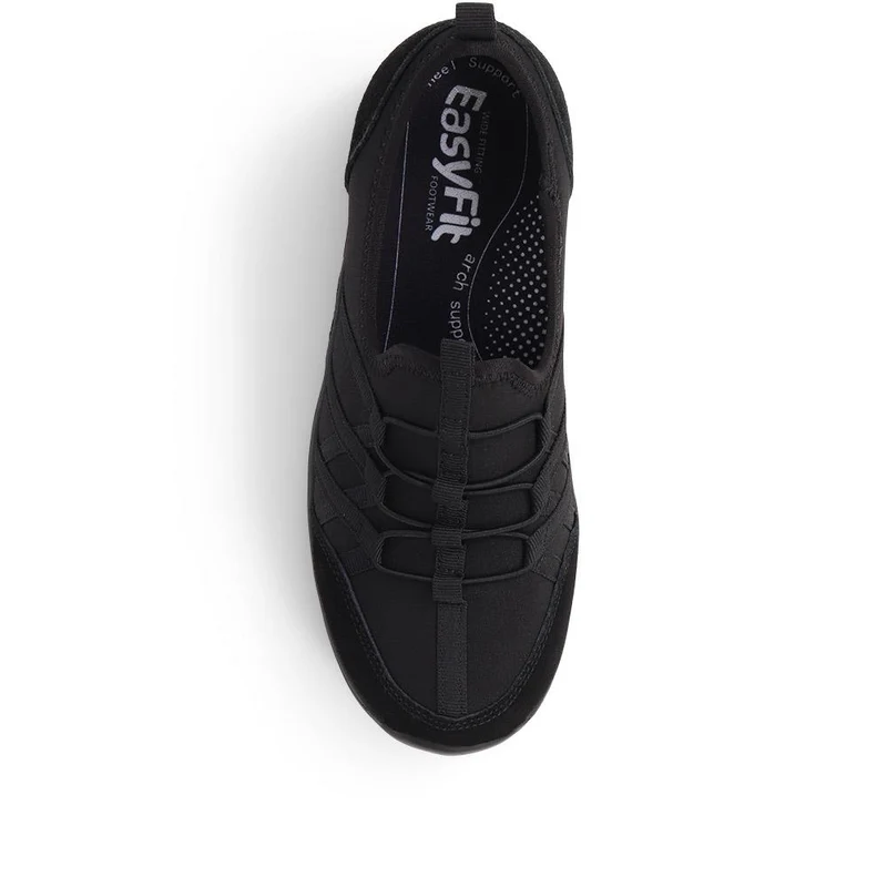 Extra Wide Bungee Lace Trainers - BIYANKA / 325 098 - Black