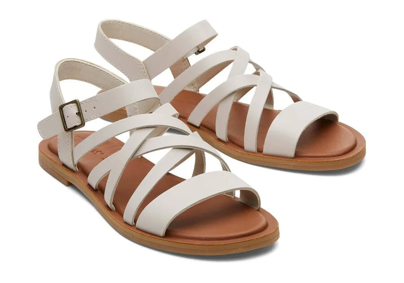 TOMS Sephina Ledersandale für Damen – Weiß