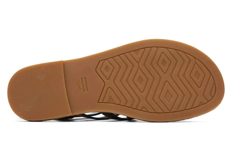 TOMS Damen-Sandale „Sephina“ aus Leder – Schwarz
