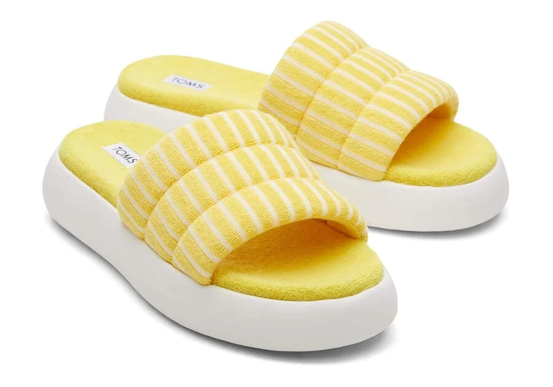 TOMS Damen Alpargata Mallow Terry Slide - Gelb