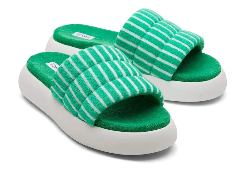 TOMS Alpargata Mallow Terry Slide für Damen - Farngrün