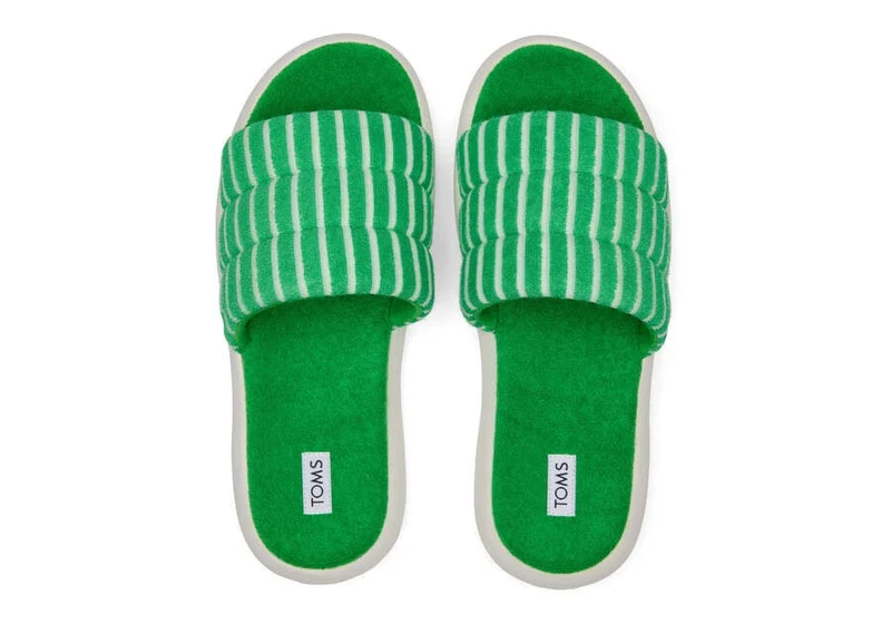 TOMS Alpargata Mallow Terry Slide für Damen - Farngrün
