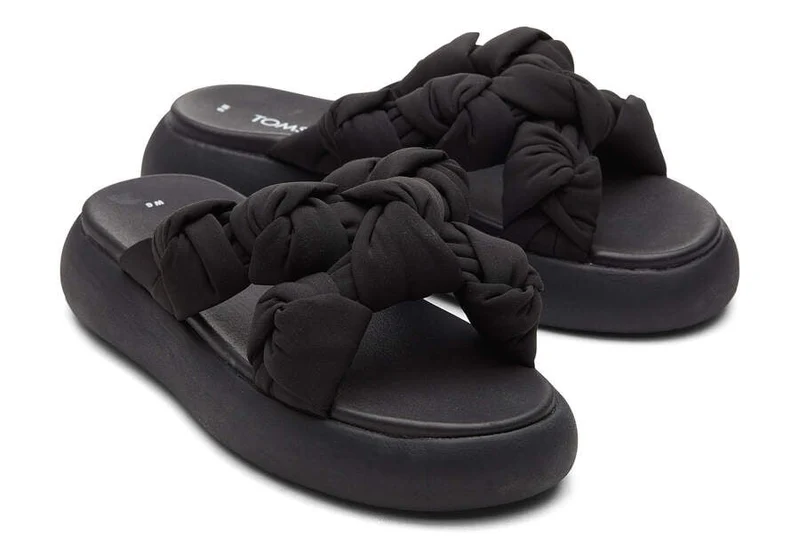 TOMS Alpargata Mallow Crossover Knotted Slide für Damen - Schwarz