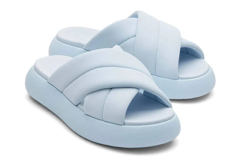 TOMS Damen Alpargata Mallow Crossover Repreve Slide - Jersey Blau