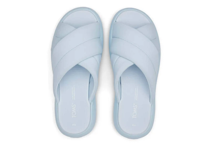 TOMS Damen Alpargata Mallow Crossover Repreve Slide - Jersey Blau