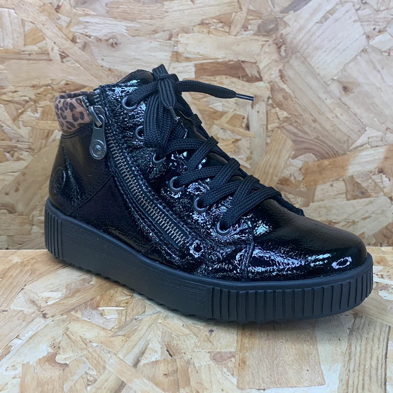 Rieker Modische High-Top-Sneaker für Damen – Schwarz