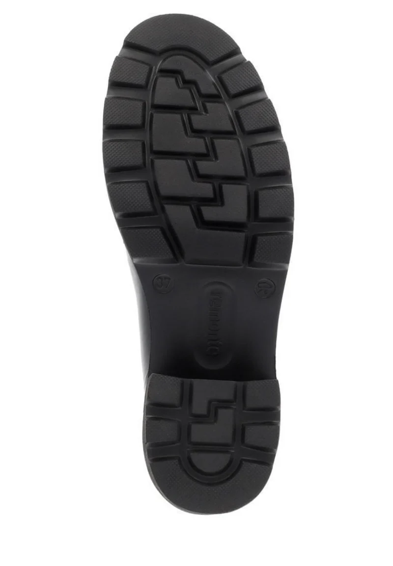 Remonte Damen-Lederschuh mit Blockabsatz – Schwarz