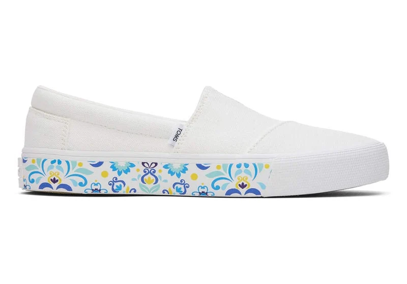 TOMS Alpargata Fenix ​​Slip-On-Sneaker für Damen – weiß gewaschenes Canvas