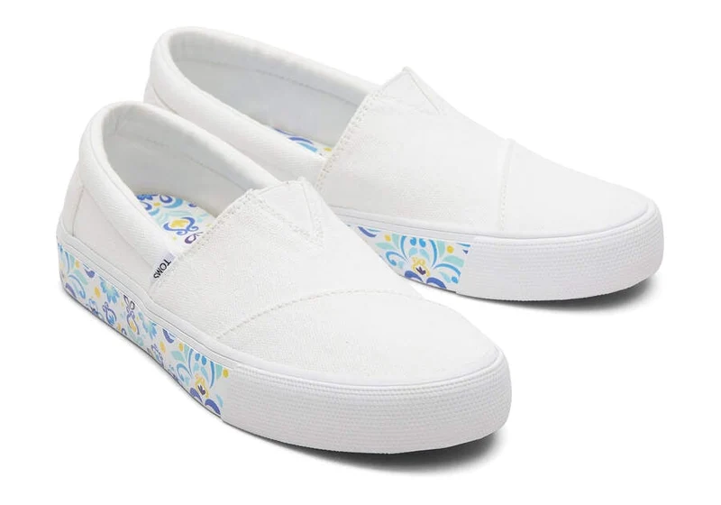TOMS Alpargata Fenix ​​Slip-On-Sneaker für Damen – weiß gewaschenes Canvas