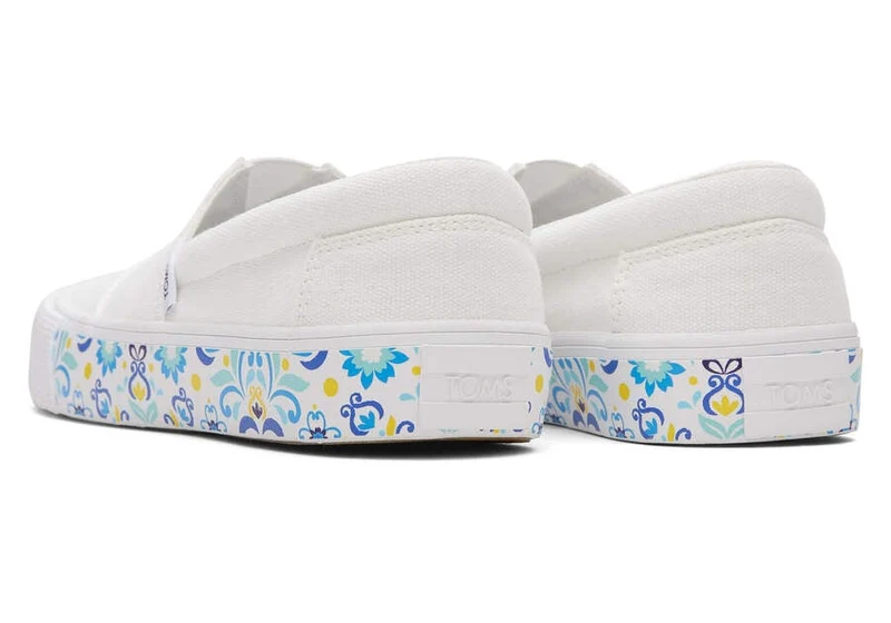 TOMS Alpargata Fenix ​​Slip-On-Sneaker für Damen – weiß gewaschenes Canvas