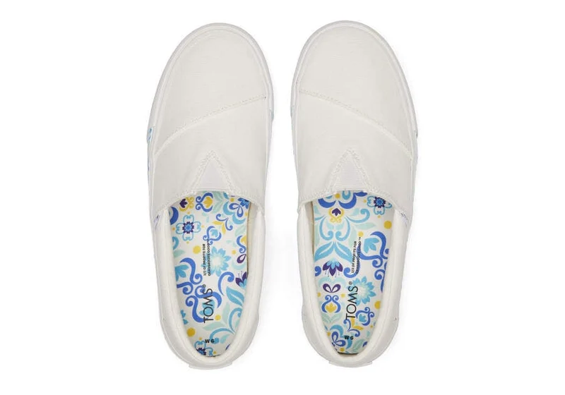 TOMS Alpargata Fenix ​​Slip-On-Sneaker für Damen – weiß gewaschenes Canvas