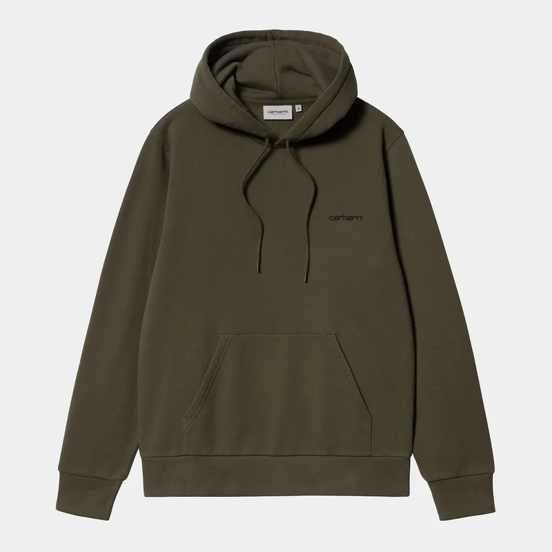 Carhartt WIP Herren-Sweat-Hoodie mit Schriftzug-Stickerei – Zypresse