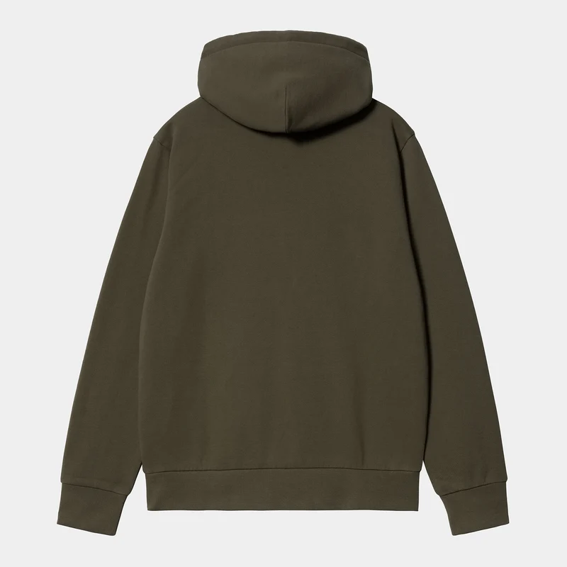 Carhartt WIP Herren-Sweat-Hoodie mit Schriftzug-Stickerei – Zypresse