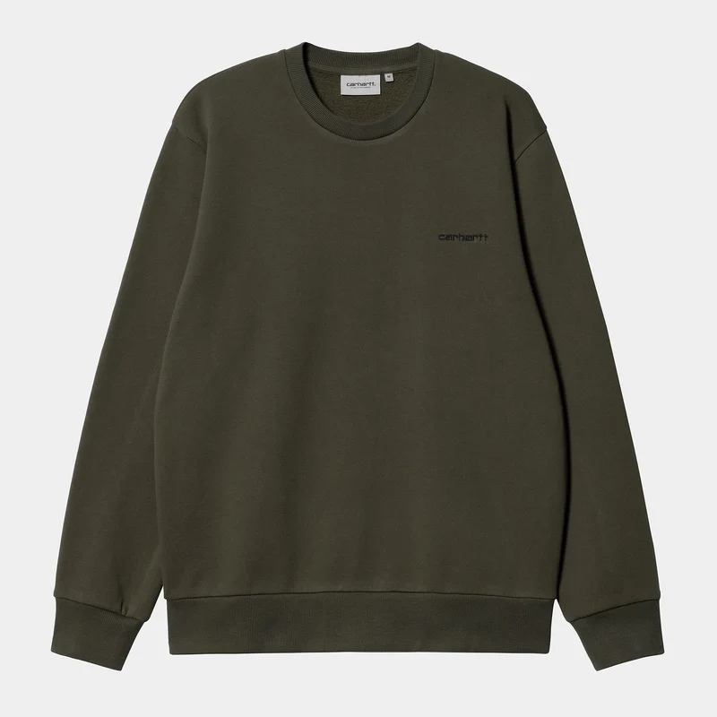 Carhartt WIP Herren-Sweatshirt mit Schriftzug-Stickerei – Zypresse