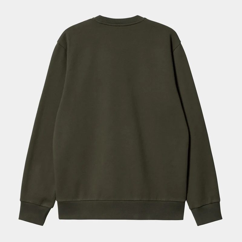 Carhartt WIP Herren-Sweatshirt mit Schriftzug-Stickerei – Zypresse